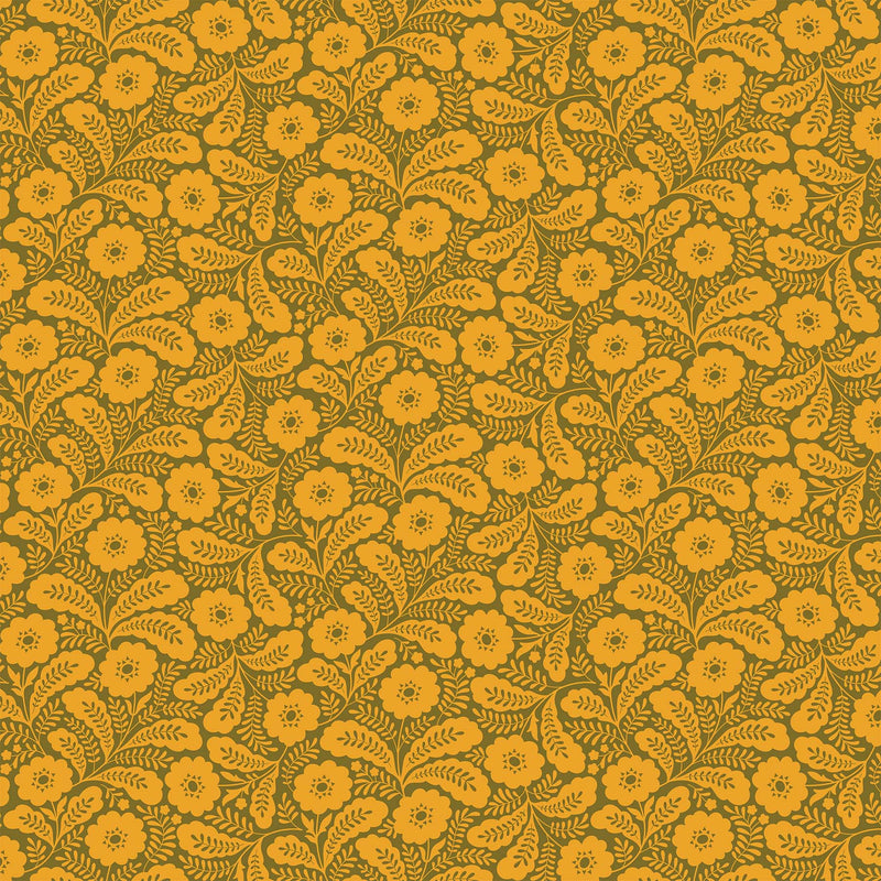 Local Honey Quilt Fabric - Primrose in Harvest Gold/Green - 90660-55