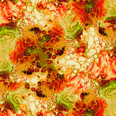 Luminous Quilt Fabric - Fizz in Orange/Green - 1649-28715-S