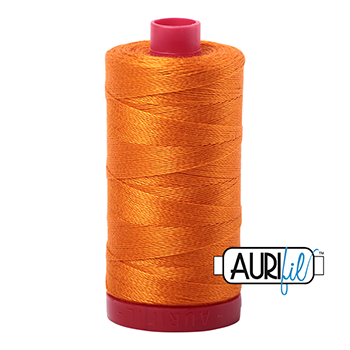 Aurifil 50 wt cotton thread, 1300m, Bright Orange (1133)