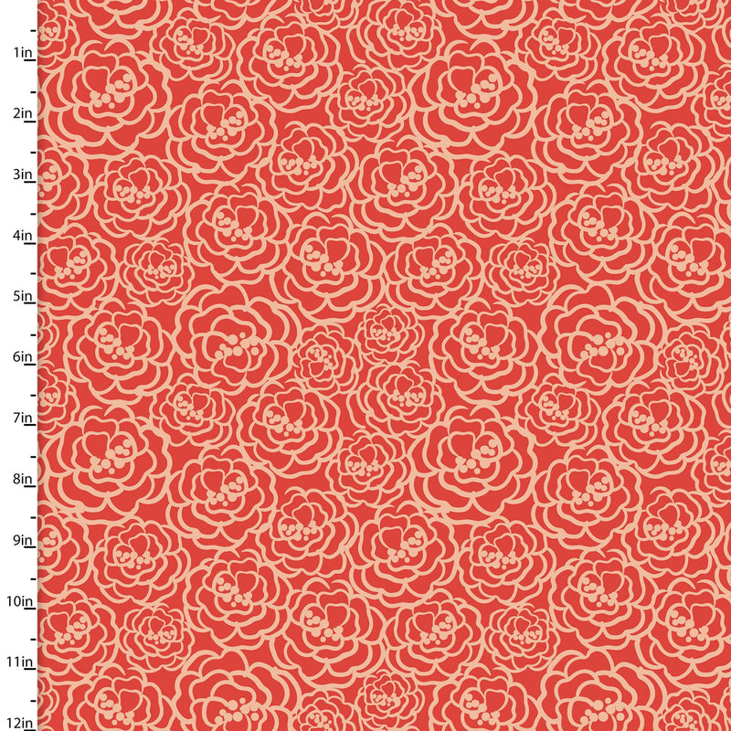 Madison Quilt Fabric - Packed Floral in Red - 16511-RED