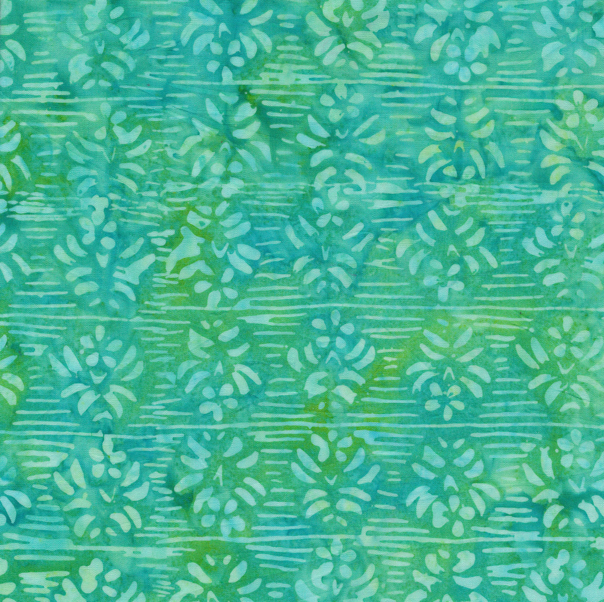 Majestic Batiks Quilt Fabric - Banks Flowers in Green - Banks-332