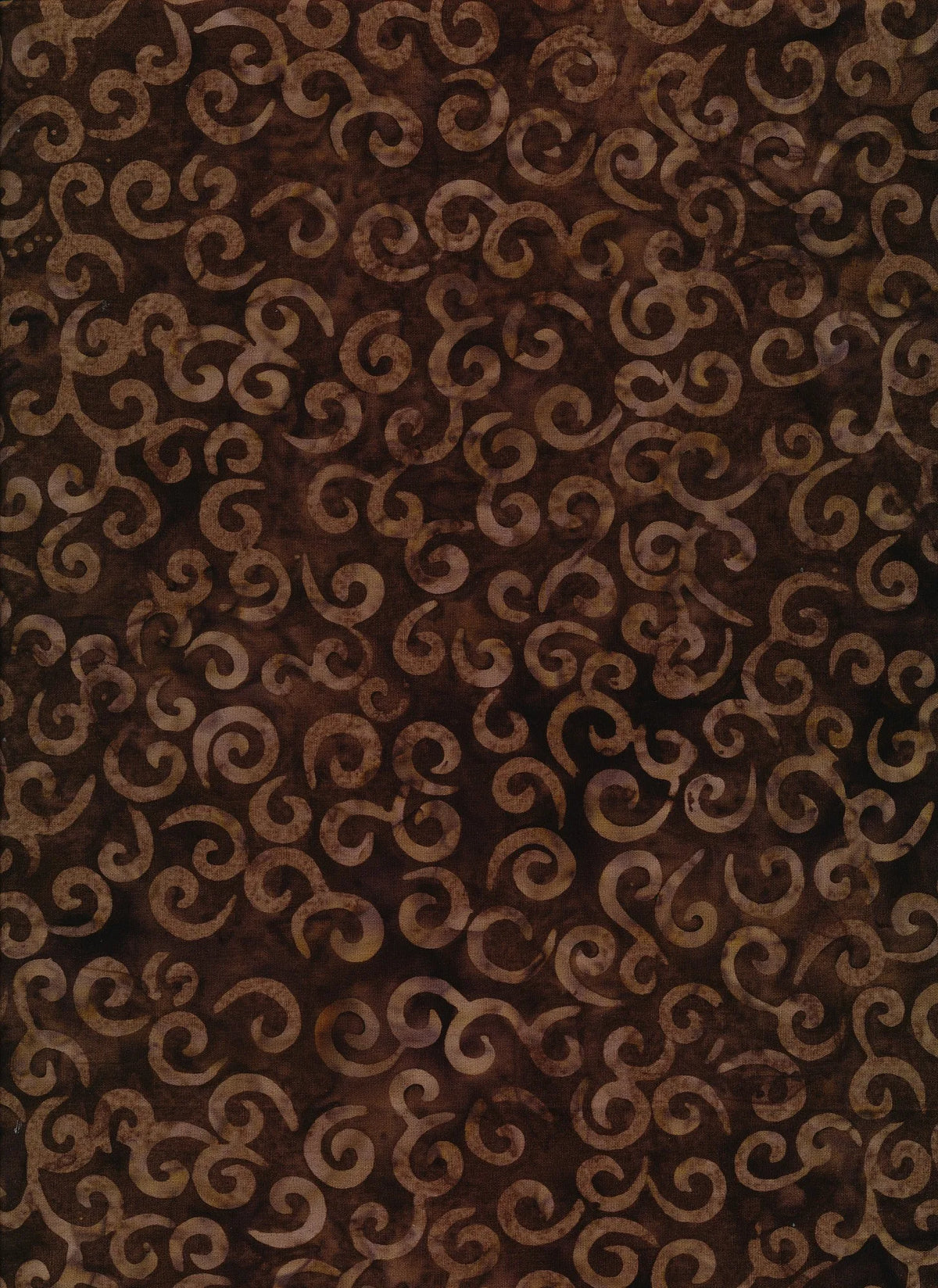 Majestic Batiks Quilt Fabric - Hazel Curly Cue in Brown - HAZEL 222