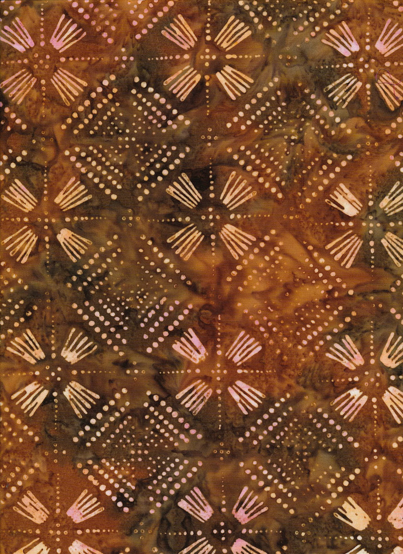 Majestic Batiks Quilt Fabric - Hazel Geometric in Brown - HAZEL 216