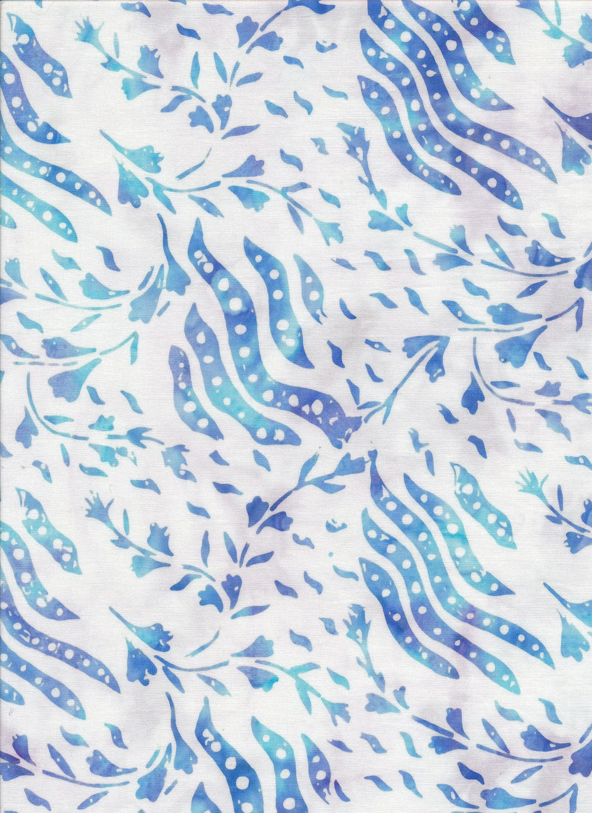 Majestic Batiks Quilt Fabric - Light Branches in Blue/White - LIGHT 569