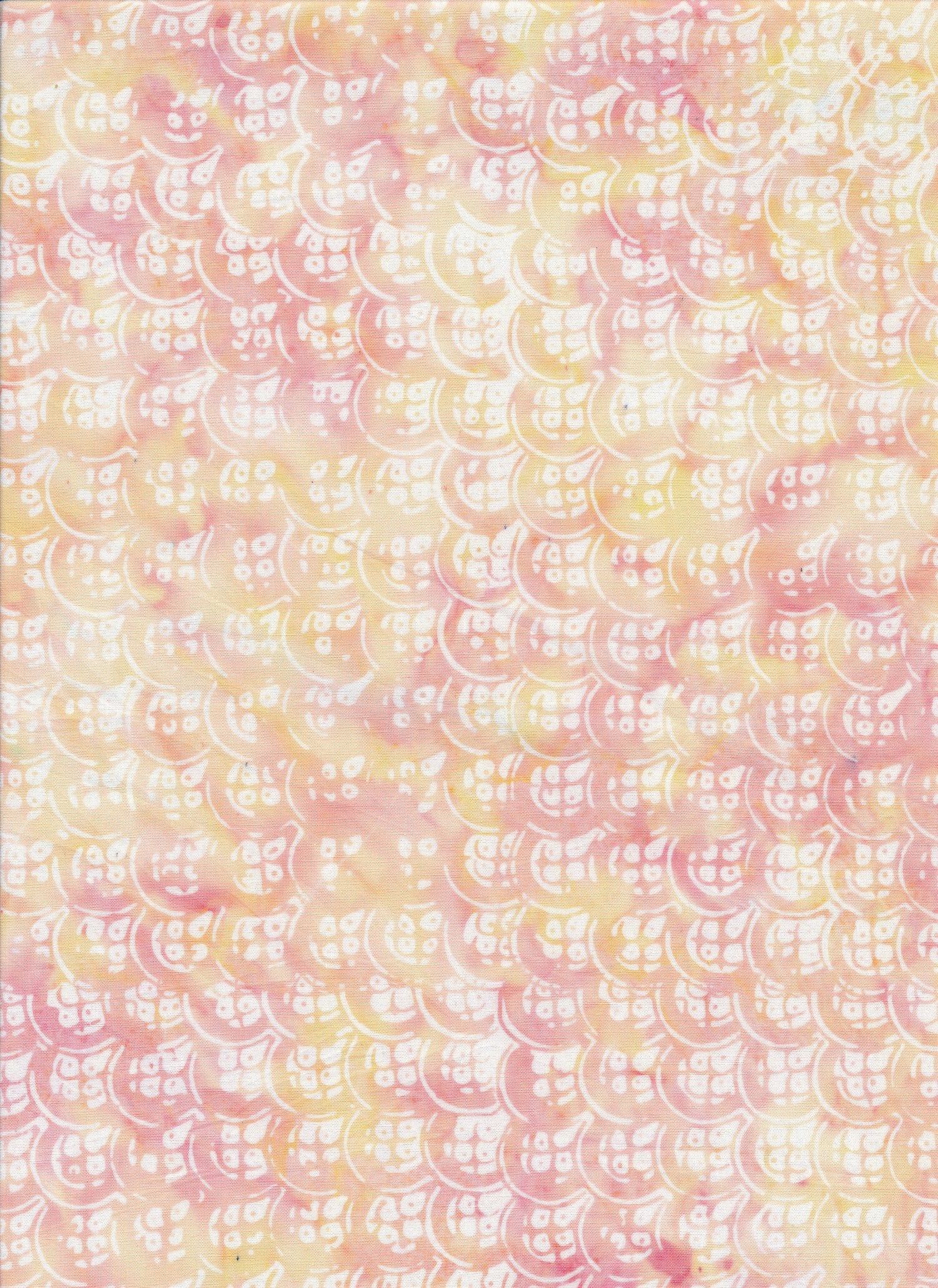 Majestic Batiks Quilt Fabric - Sunday Stroll Bubbles in Pink/Yellow - SUNDAY STROLL 698