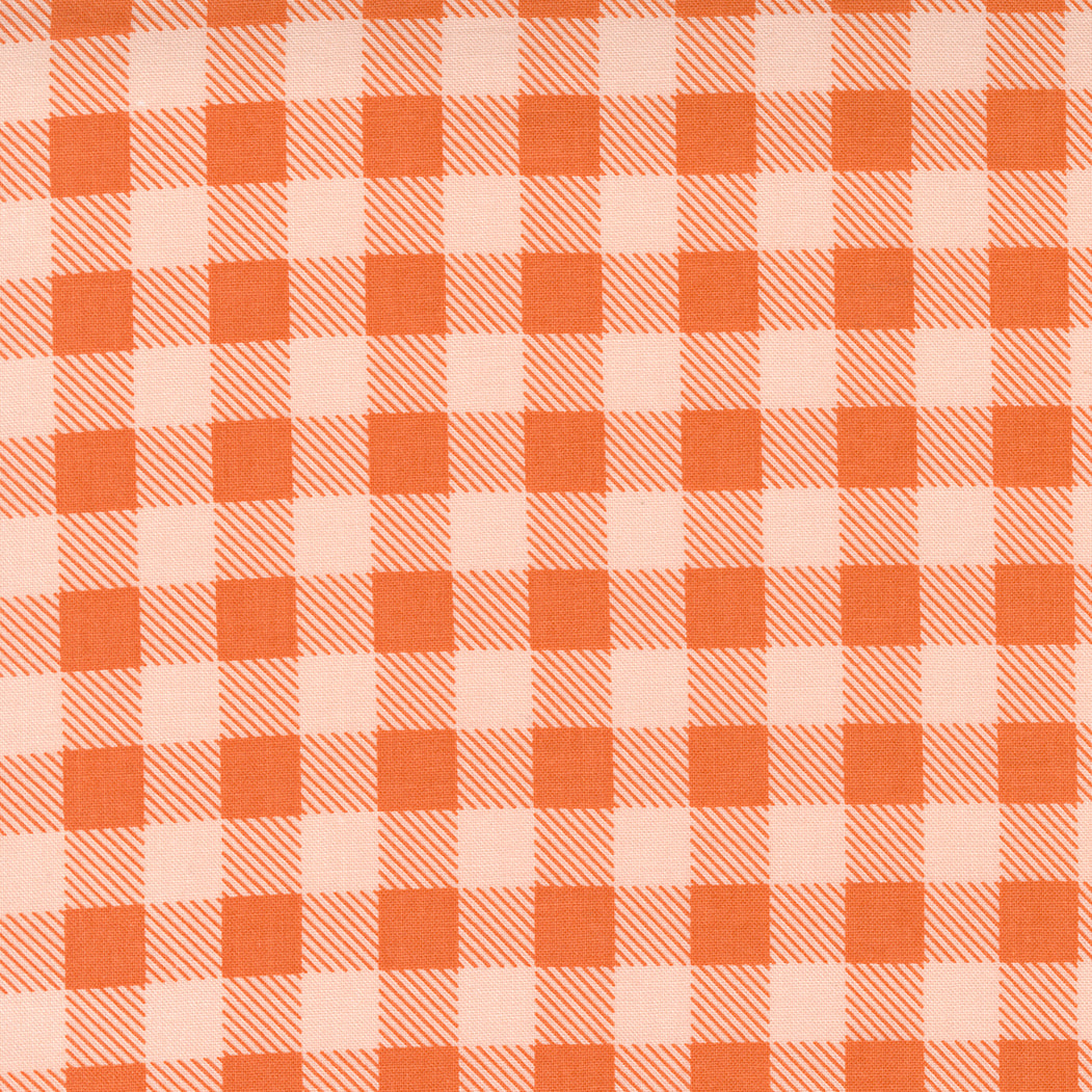 Make Time Quilt Fabric - Check Gingham in Strawberry Orange - 24573 12