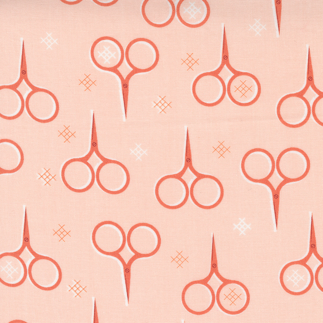 Make Time Quilt Fabric - Scissors in Blush Peach - 24571 12