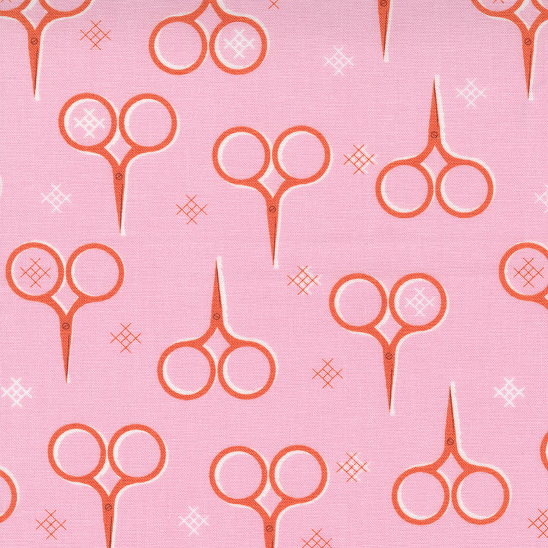 Make Time Quilt Fabric - Scissors in Iris Pink - 24571 17