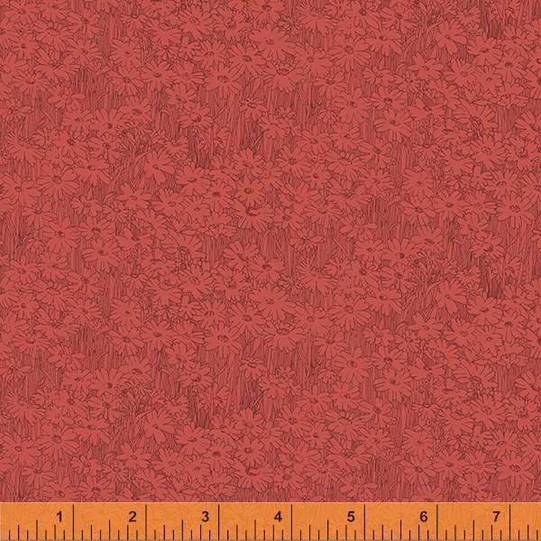Meadow Quilt Fabric - Field Tonal Floral in Rose Red - 53142-2