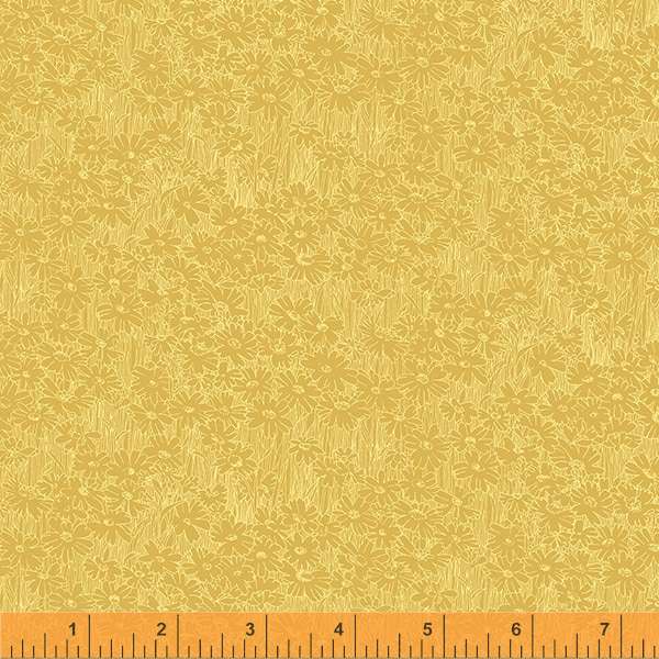 Meadow Quilt Fabric - Field Tonal Floral in Sunshine Yellow - 53142-4