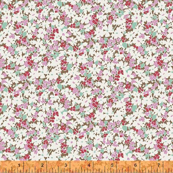 Meadow Quilt Fabric - Gather Packed Floral in Brune Brown/Multi - 53141-1