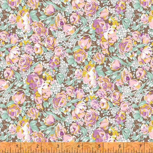 Meadow Quilt Fabric - Mini Blooms in Brune Brown - 51804A-1