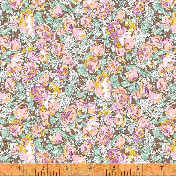 Meadow Quilt Fabric - Mini Blooms in Brune Brown - 51804A-1