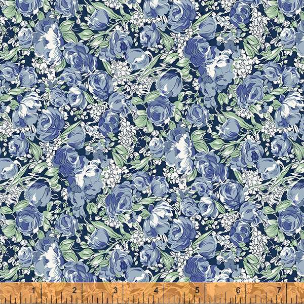 Meadow Quilt Fabric - Mini Blooms in Midnight Blue - 51804A-3