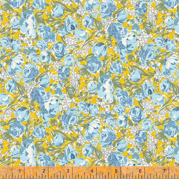 Meadow Quilt Fabric - Mini Blooms in Sunshine Blue/Yellow - 51804A-4