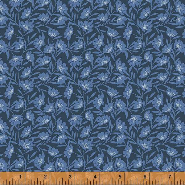 Meadow Quilt Fabric - Scatter Leaves in Midnight Blue - 53140-3