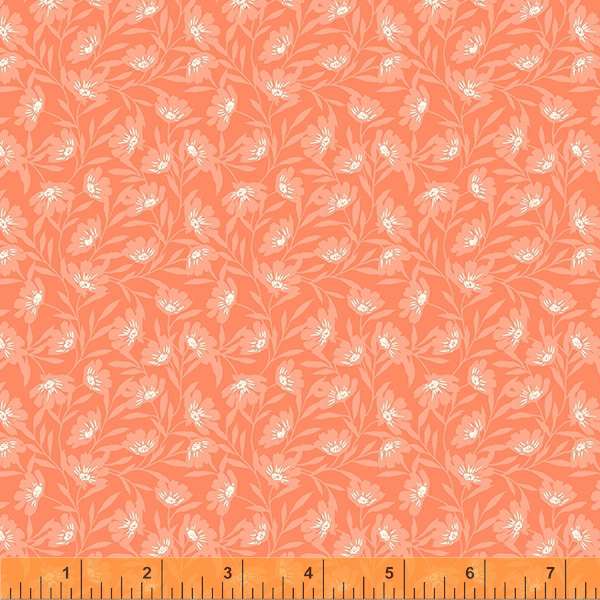 Meadow Quilt Fabric - Scatter Leaves in Petal Orange - 53140-6