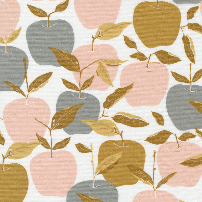 Midnight in the Garden Quilt Fabric - Enchanted Apples in Mist White/Multi - 43121 21