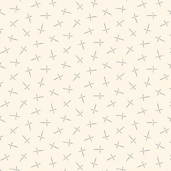 Mini Medley Quilt Fabric - Crosses in Cream - R210464D  CREAM