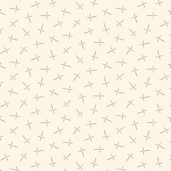 Mini Medley Quilt Fabric - Crosses in Cream - R210464D  CREAM