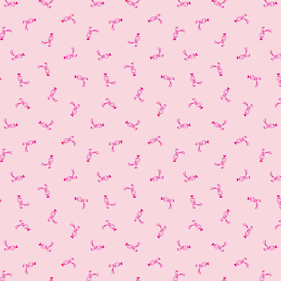 Mini Medley Quilt Fabric - Ribbons in Pink - R210462D  PINK