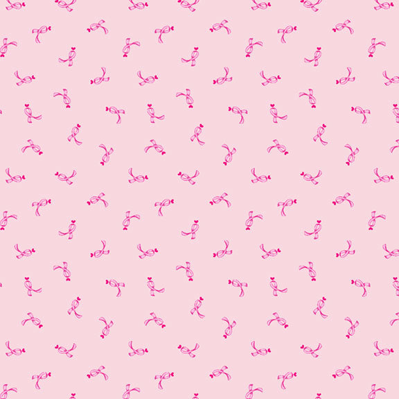 Mini Medley Quilt Fabric - Ribbons in Pink - R210462D  PINK