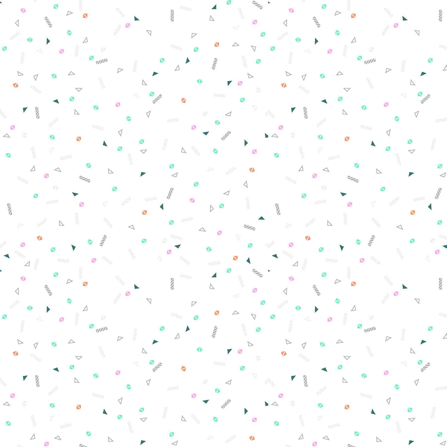 Miniature Minis Quilt Fabric - Shaken Shapes in Green on White - RJ1701-GR2
