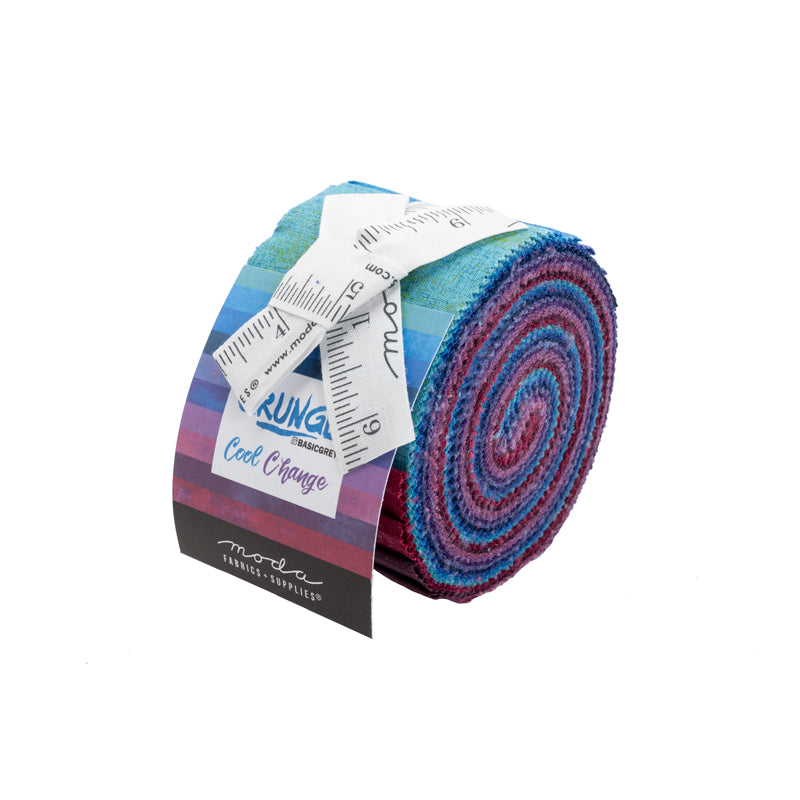 Moda Grunge Quilt Fabric - Junior Jelly Roll in Cool Change (Blues/Purples) - set of 20 2 1/2" strips - 30150JJRCC