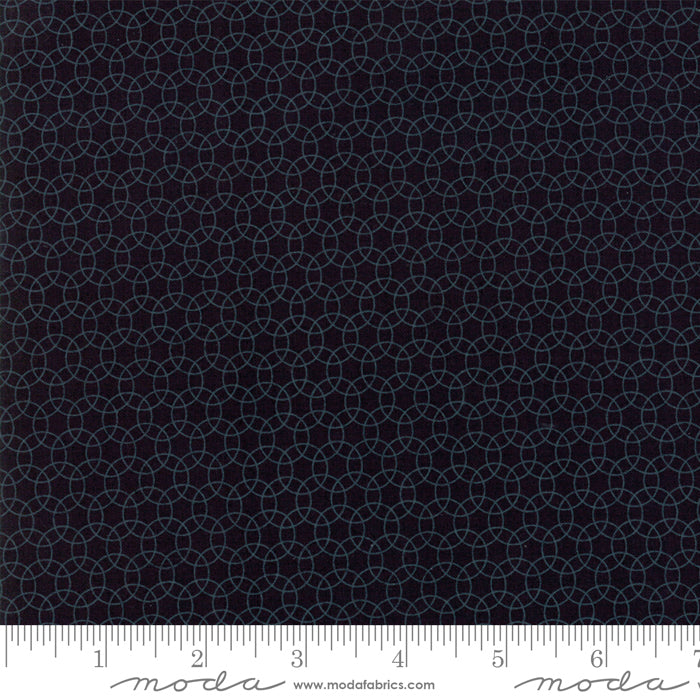 Moda Muslin Mates - Rings in Midnight Black - 9984 14