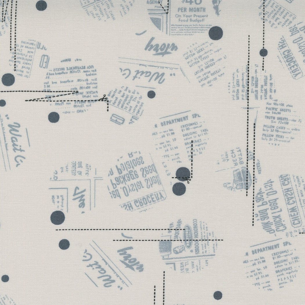 Modern Background Even More Paper Quit Fabric - News Dropping in Fog Gray - 1762 13