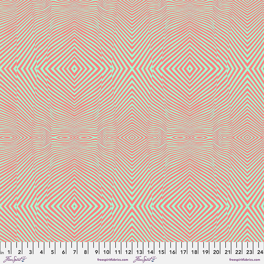 Moon Garden Quilt Fabric by Tula Pink - Lazy Stripe in Lunar Pink - PWTP022.LUNAR