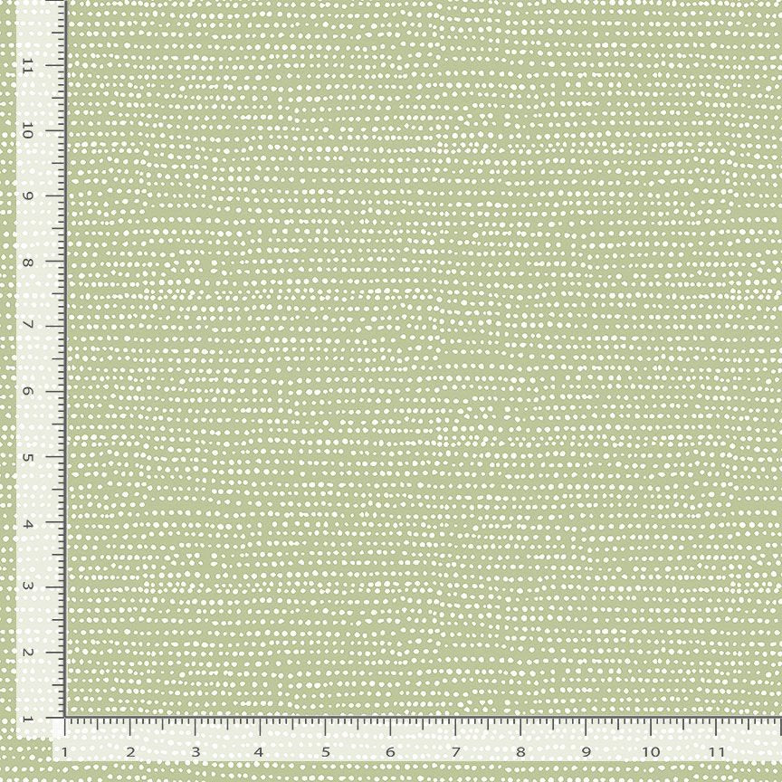 Moonscape Quilt Fabric - Dotted Stripe in Reed Green - STELLA-1150 REED