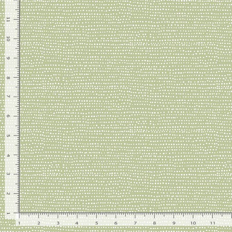 Moonscape Quilt Fabric - Dotted Stripe in Reed Green - STELLA-1150 REED