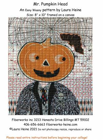Mr. Pumpkin Head Collage Quilt Pattern by Laura Heine - FWLHMRPHEAD