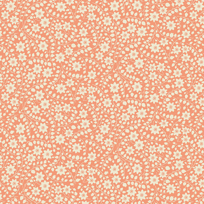 Nana Mae 6 Quilt Fabric - Monotone Floral in Peach - 366-33