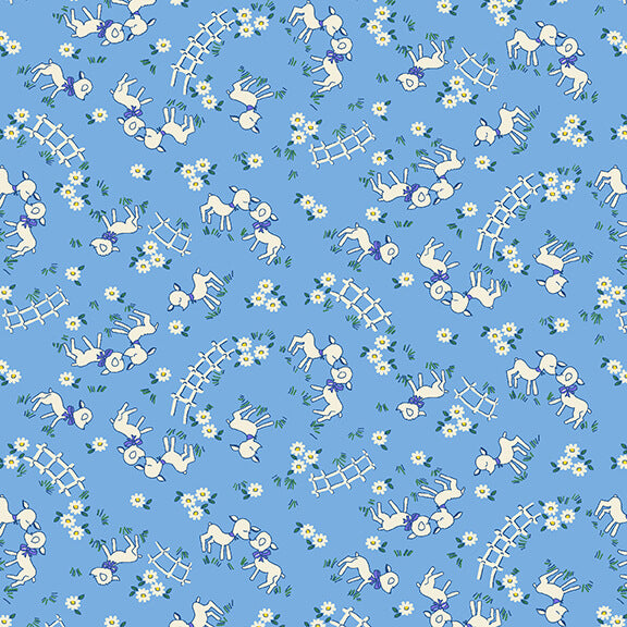 Nana Mae 6 Quilt Fabric - Sheep in Blue - 362-11