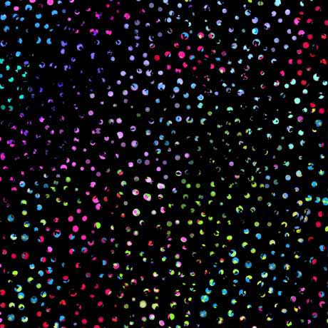 Neo Geo Quilt Fabric - Mini Dots in Black/Multi - 1649 29415 J