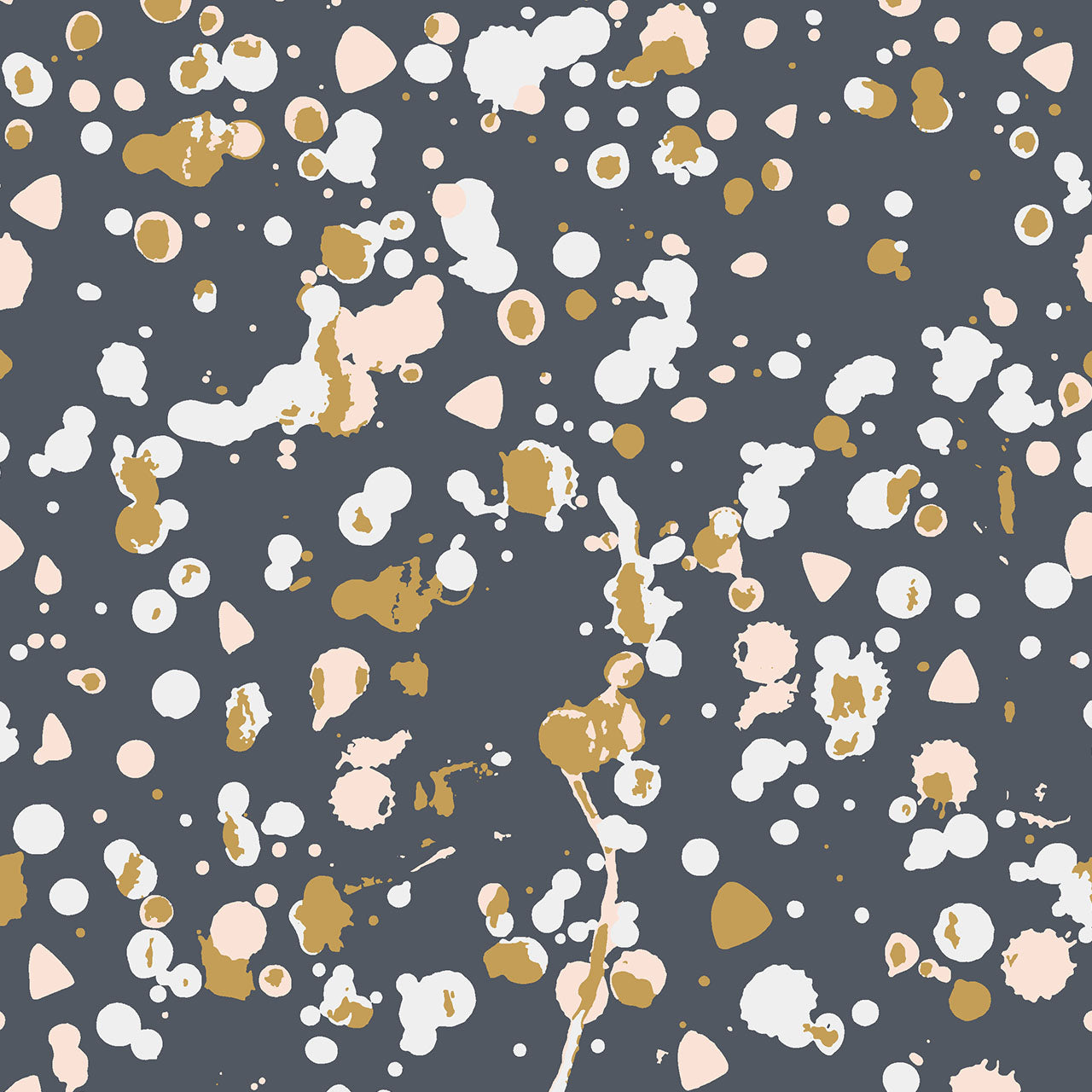 New Beginnings Quilt Fabric - Splatter in Gray/Multi - NEW 2045