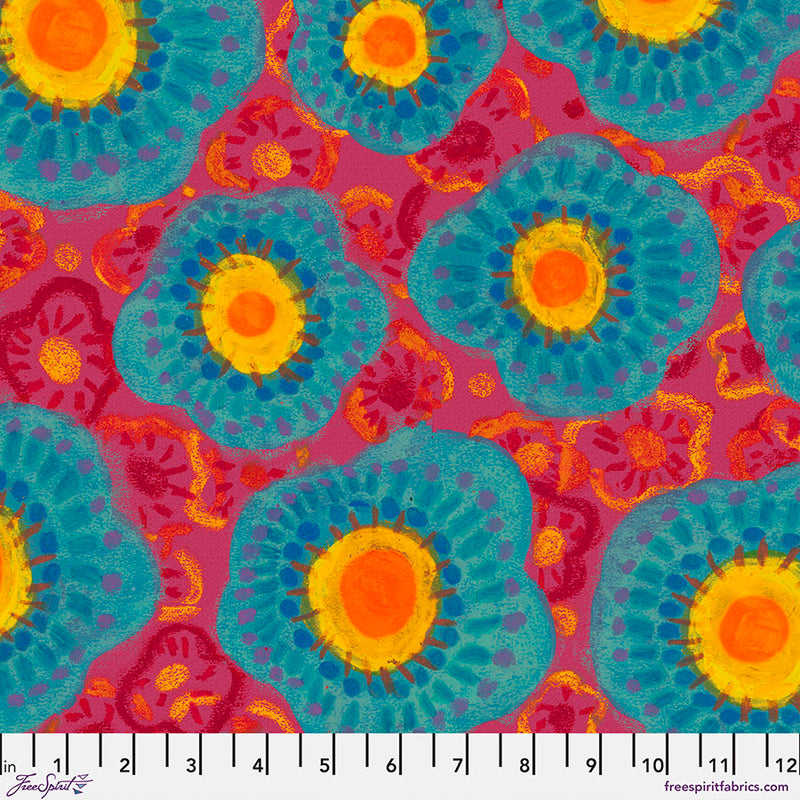 Oh Happy Day Quilt Fabric - Bursting Blooms in Red - PWKG024.RED