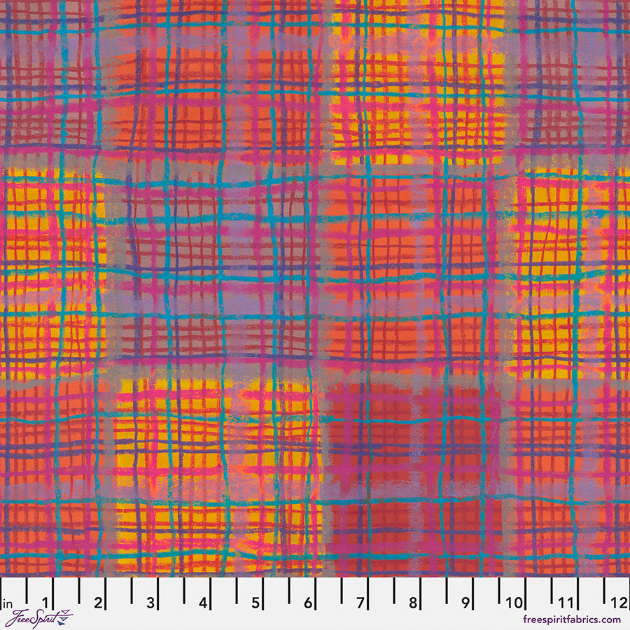 Oh Happy Day Quilt Fabric - Pastel Plaid in Warm - PWKG028.WARM