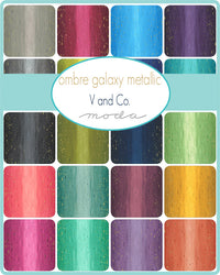 Ombre Galaxy Metallic Quilt Fabric - Jelly Roll - set of 40 2 1/2" strips - 10873JRM