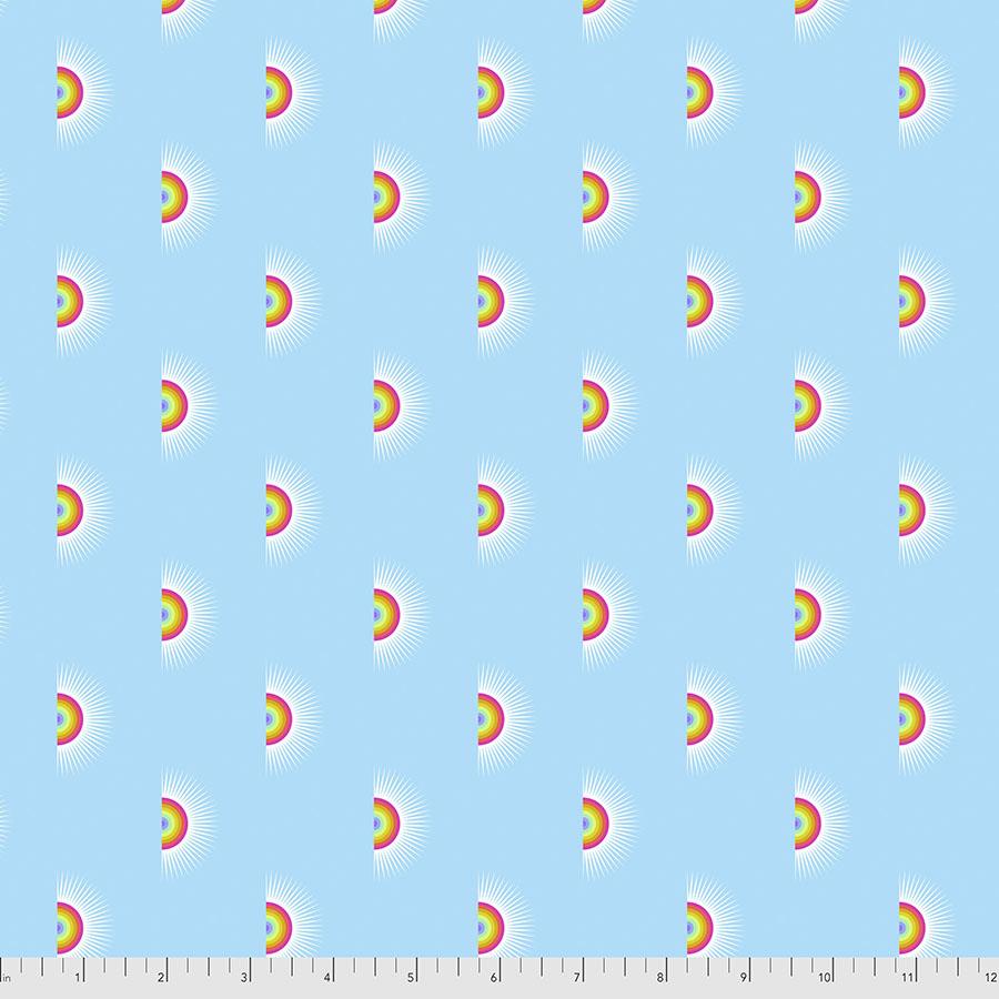 Daydreamer Quilt Fabric by Tula Pink - Sundaze Rainbows in Cloud Blue - PWTP176.CLOUD