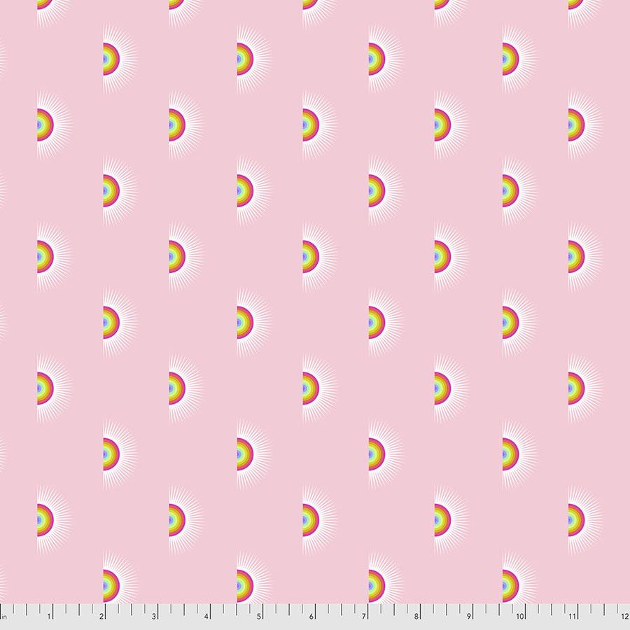 Daydreamer Quilt Fabric by Tula Pink - Sundaze Rainbows in Guava Pink - PWTP176.GUAVA