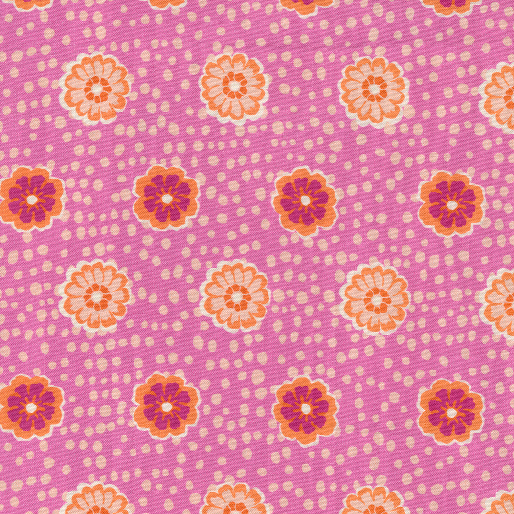 Paisley Rose Quilt Fabric - Flower Drops in Petal Pink - 11883 23