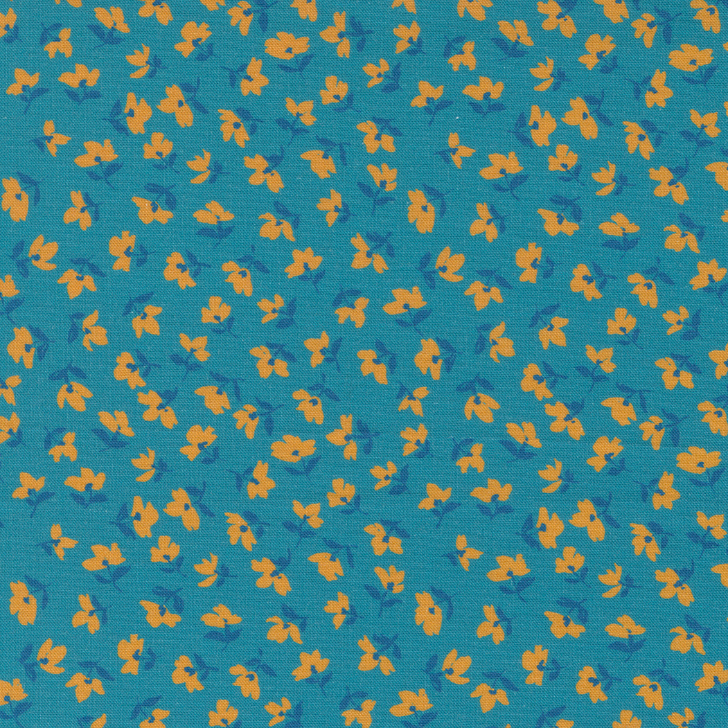 Paisley Rose Quilt Fabric - Vivien Small Floral in Turquoise - 11885 12