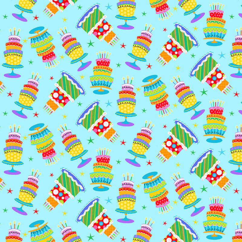 Party Time Quilt Fabric - Tossed Cakes in Multi - 6644-78