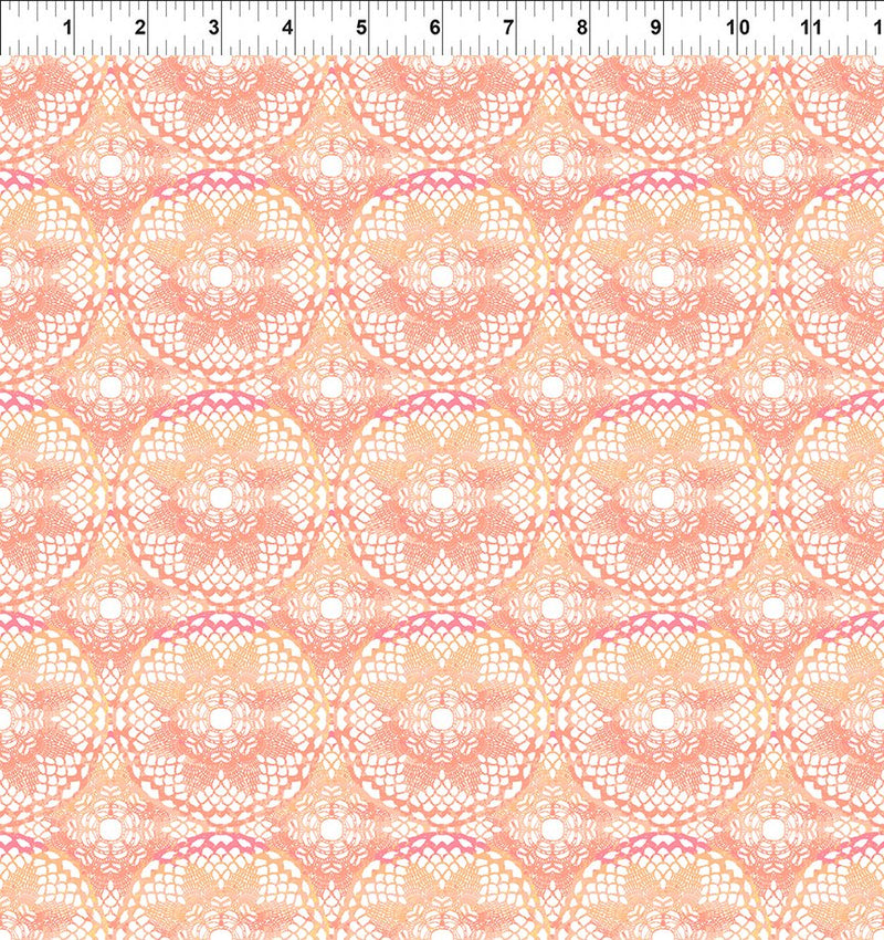 Patricia Quilt Fabric - Lace in Coral Pink - 6PAT 1