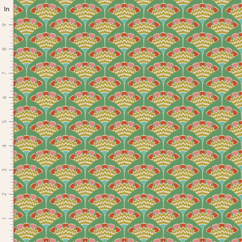 Pie in the Sky Quilt Fabric by Tilda - Tasselflower in Green - 100497