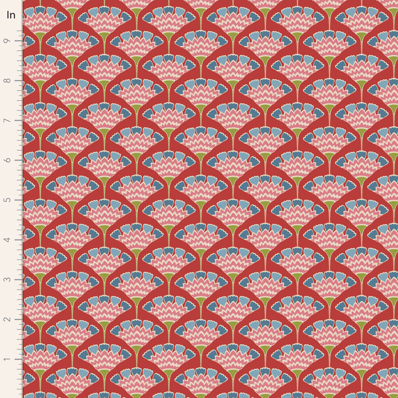 Pie in the Sky Quilt Fabric by Tilda - Tasselflower in Red - 100495