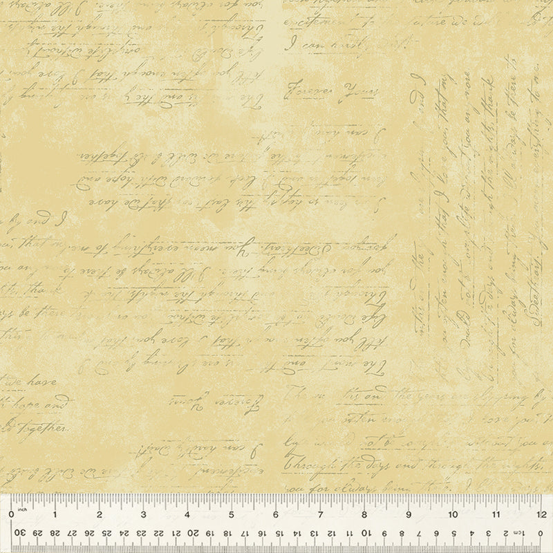 Poppy Quilt Fabric - Love Letters in Tan - 53458-5